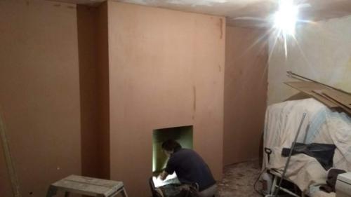 Fireplace plastered