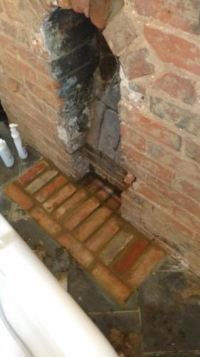 Renovation of fireplace that was hidden under a wall