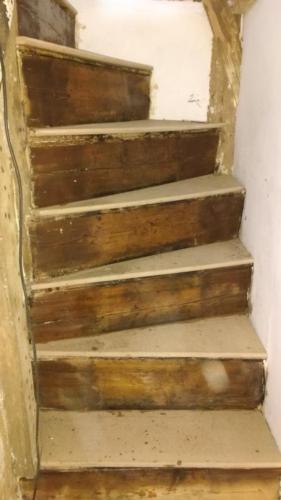 New stair treads added to steep staircase