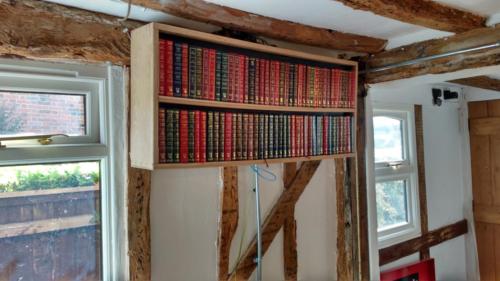 A fake bookcase fabricated to disguise electrics