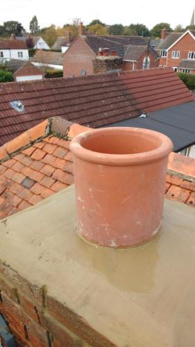 Replacement chimney pot and flu installation