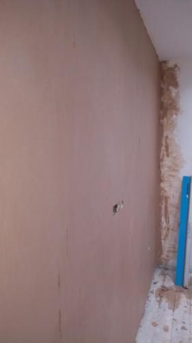 Freshly plastered wall