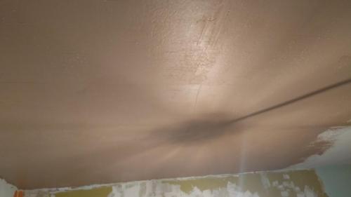 Freshly plastered ceiling