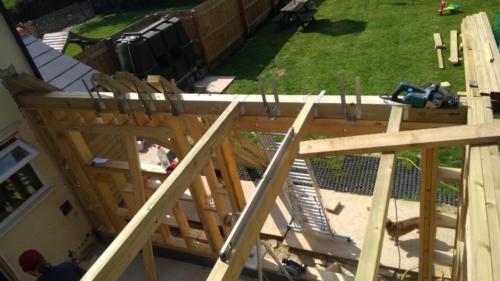 Floor joists for second storey installed