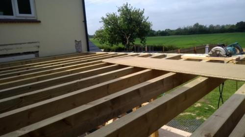 Floor joists for second storey installed